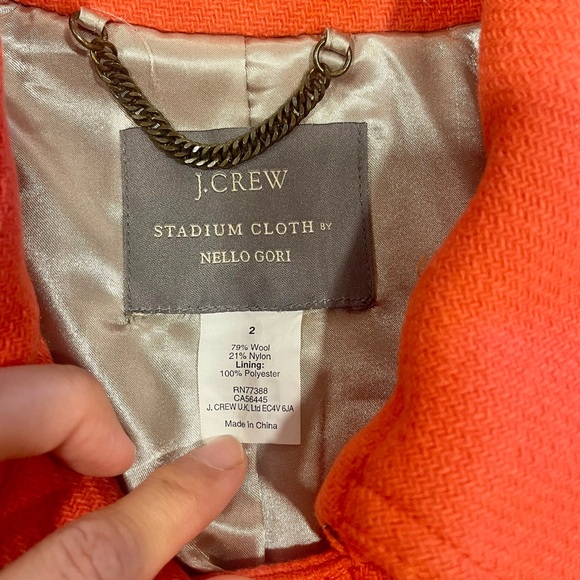 J Crew wool coral jacket / peacoat / belt - Picture 4 of 4